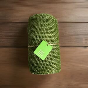 Green Burlap Ribbon | 5.5 in x 15 ft | 100% Jute | 1 Roll